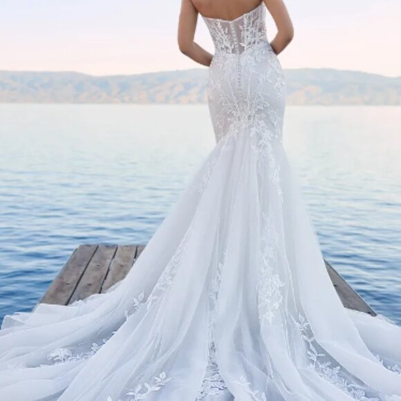 Sophia Tolli Strapless Bridal Gown with Floral Lace - Malibu - Picture 2 of 13